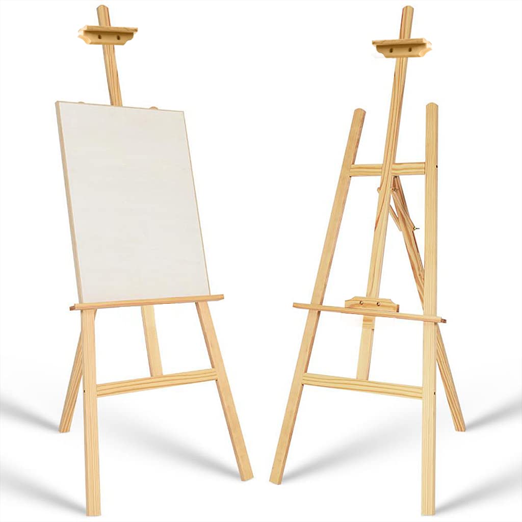 Climberty Artist Wooden Easel Stand for Painting/Display, 4.9 Feet/1.5m Painting Canvas Holds with Angle and Height Adjustment, Art Easel for Adults&Students, Wooden Easel for Painting Climberty Artist Wooden Easel Stand for Painting/Display, 4.9 Feet/1.5m Painting Canvas Holds with Angle and Height Adjustment, Art Easel for Adults&Students, Wooden Easel for Painting